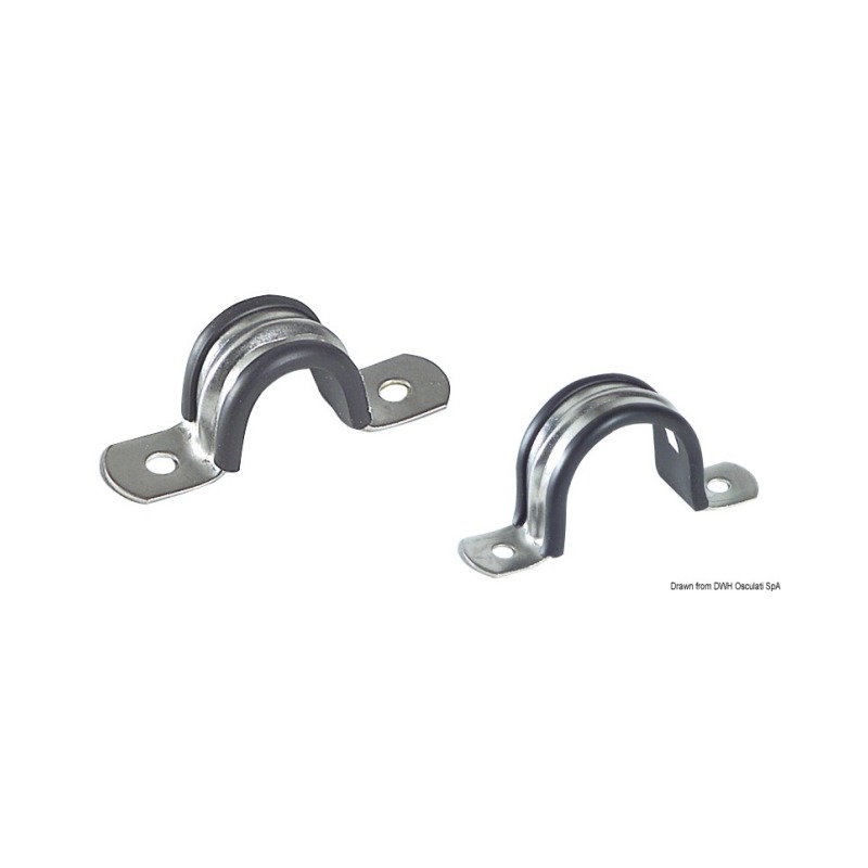 Cavalier serrage caoutchouté AISI 304 8 mm