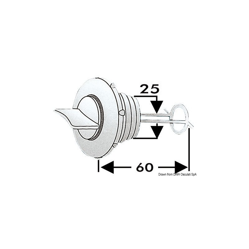 Nable de vidange nylon bouchon imperdable 50x 34mm