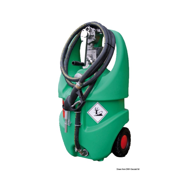 Conteneur p.essence avec roues homologué ADR 55 l