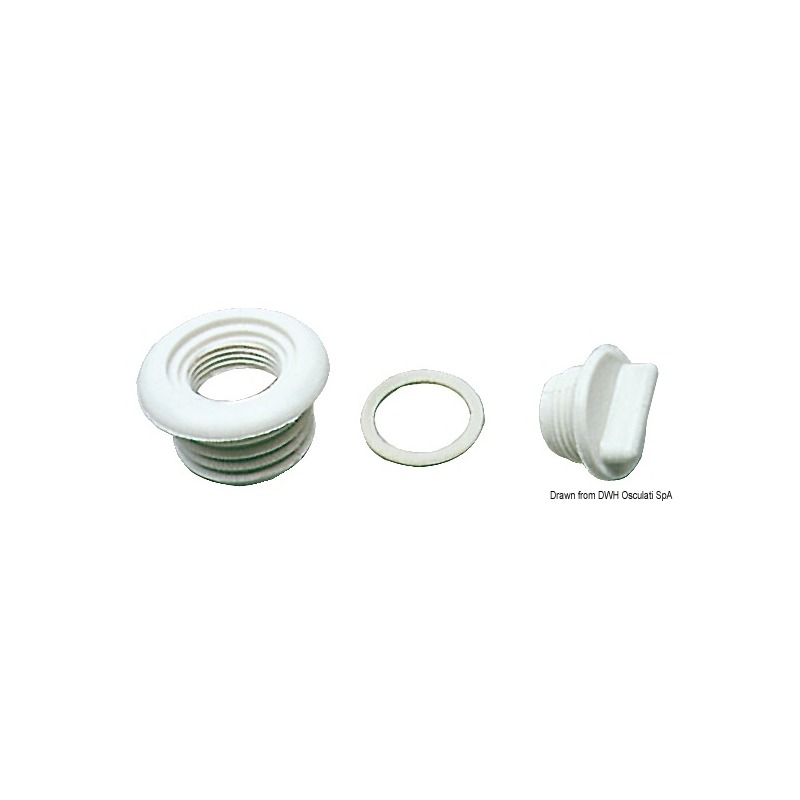Nable de vidange nylon blanc