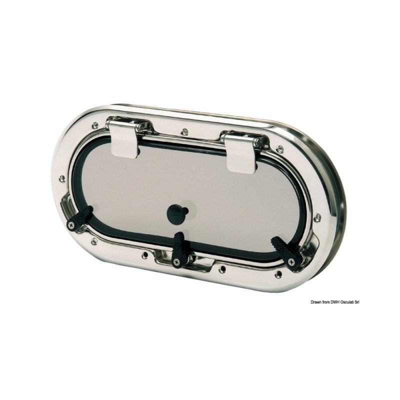 Hublot oval AISI316 BOMAR Flagship 400 x 200 mm Inox AISI 316
