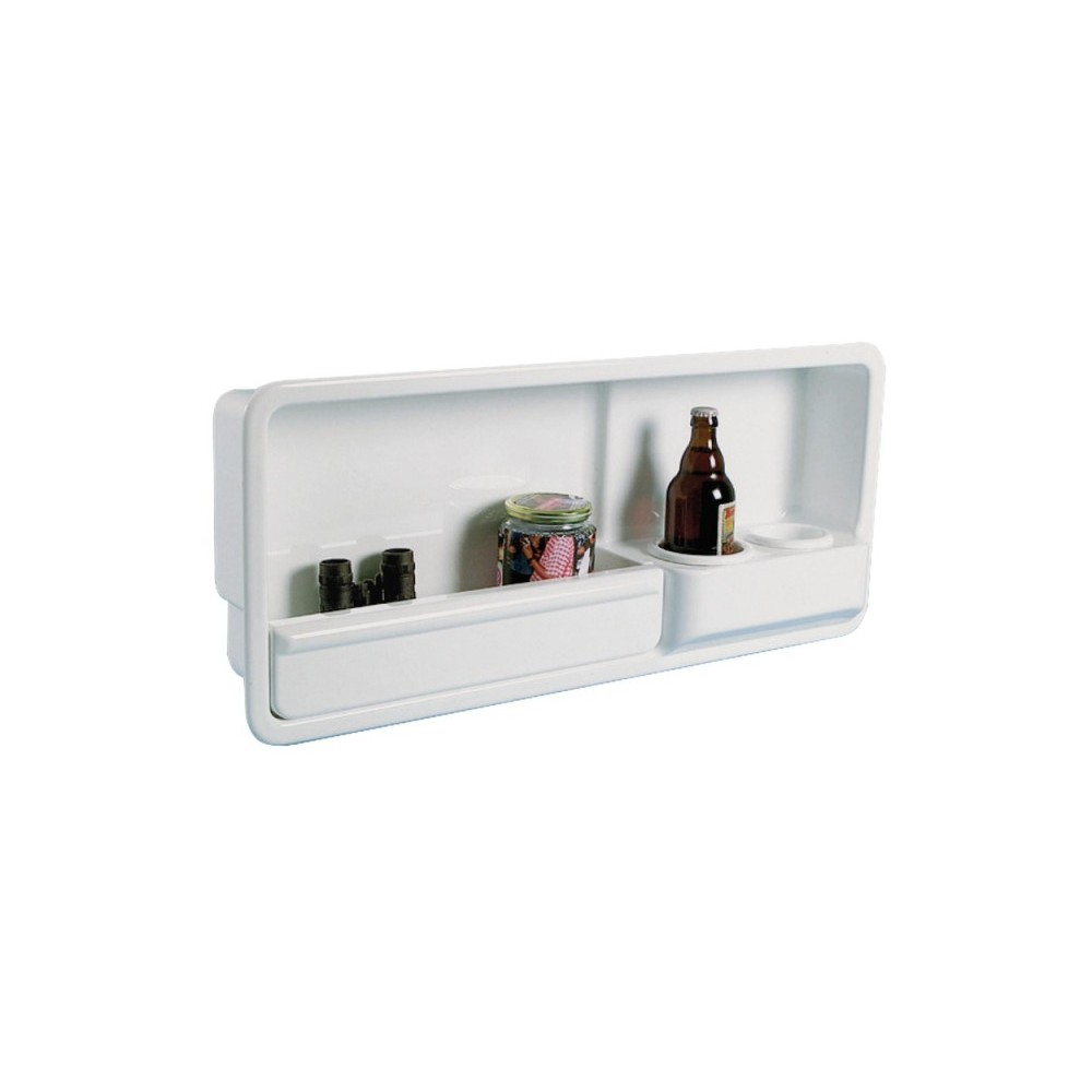Niche latérale 2 porte-verres ABS blanc droite
