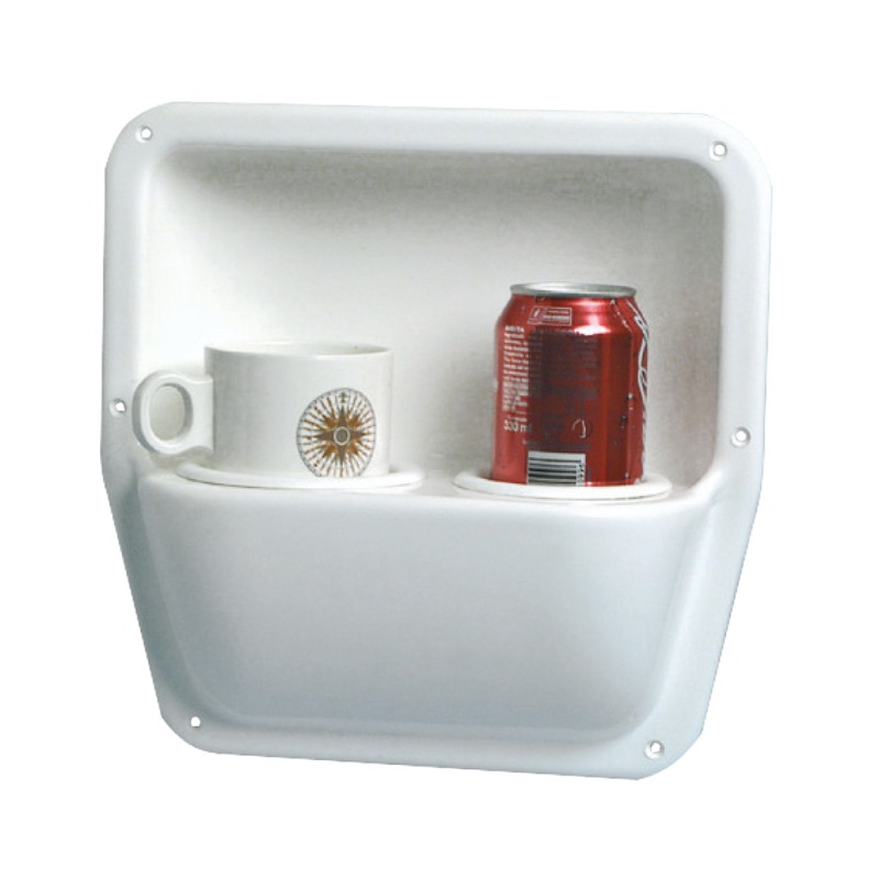 Poche latérale verres ABS blanc poli 290 x 290 mm