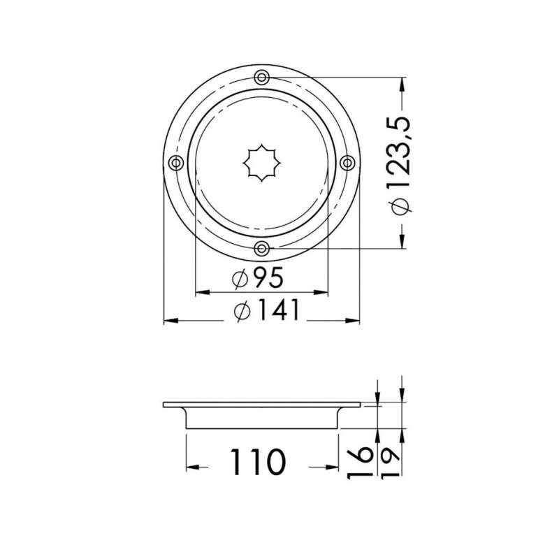 Trappe d'inspection AISI 316 — 203 mm