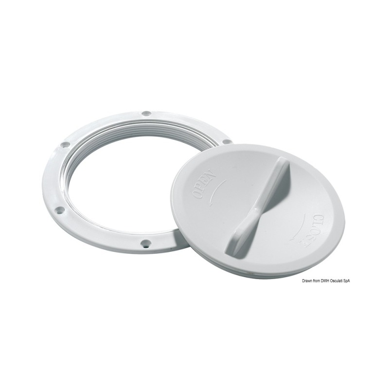 Bouchon inspection blanc ouverture facile 152 mm