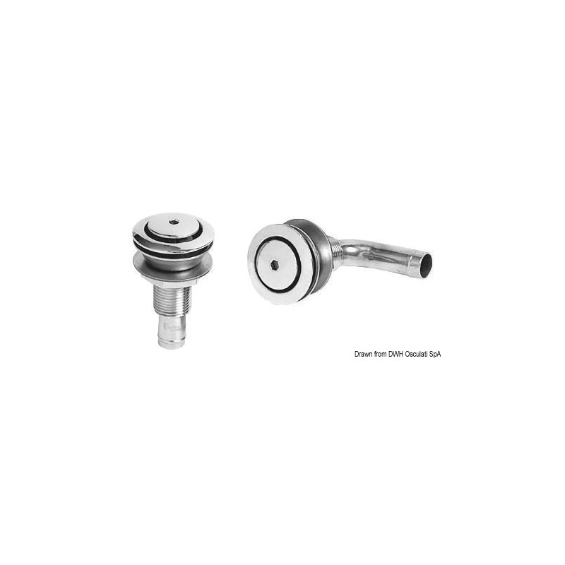 Event carburant droit AISI 316 poli miroir 45 mm