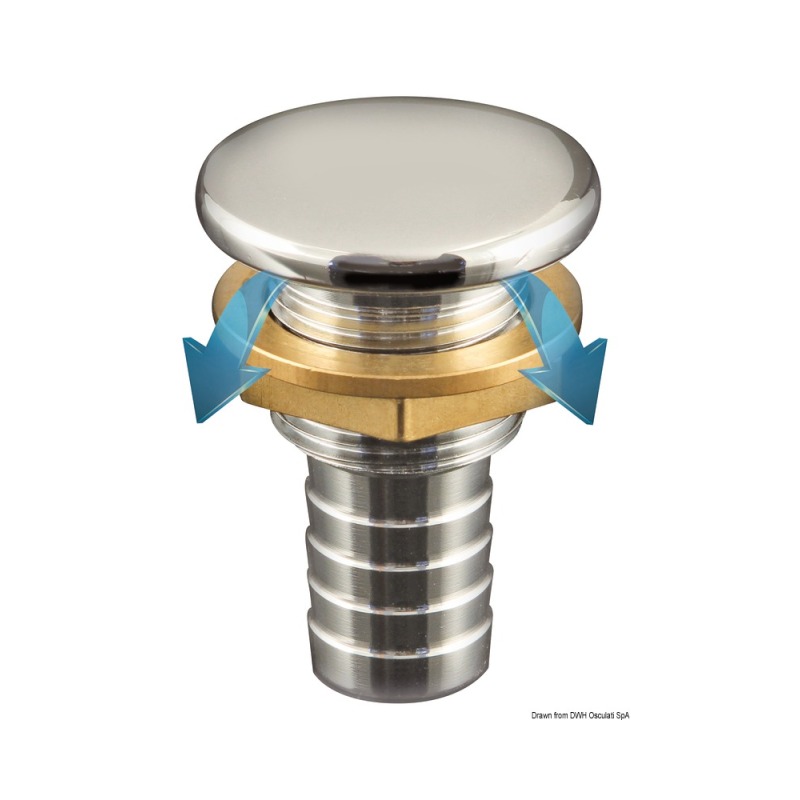 Event carburant laiton chromé Full Flush 16 mm