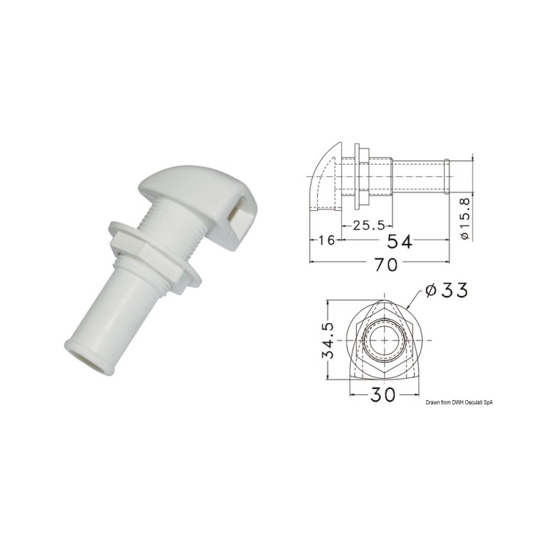 Event en plastique embout Ø 16 mm