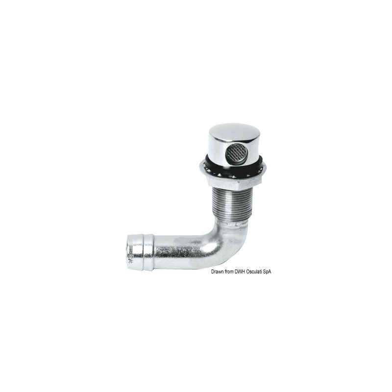 Event carburant 90° inox poli miroir 19 mm