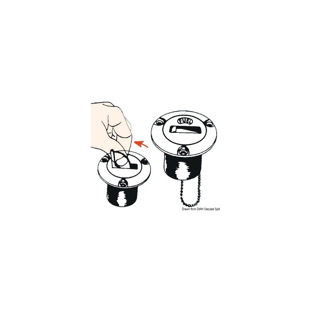 Bouchon laiton chromé FUEL 38 mm – Image 3
