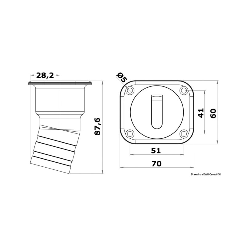 Bouchon de nable Square Water version courte 38 mm pour bateau