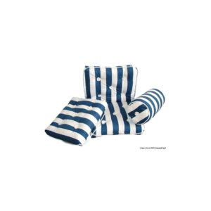 Coussin traversin en coton blanc/bleu Ø 190x440mm