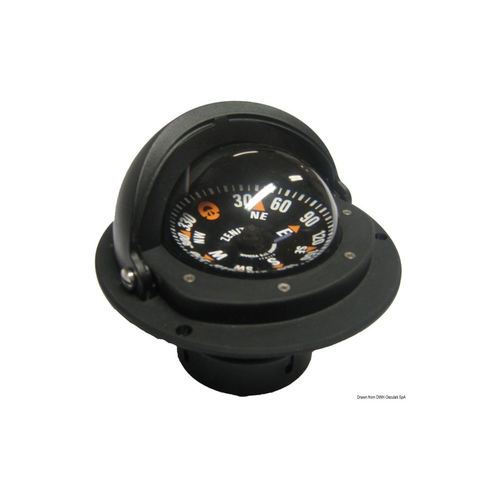 Compas 3" RIVIERA avec dôme rose noir/boîtier noir