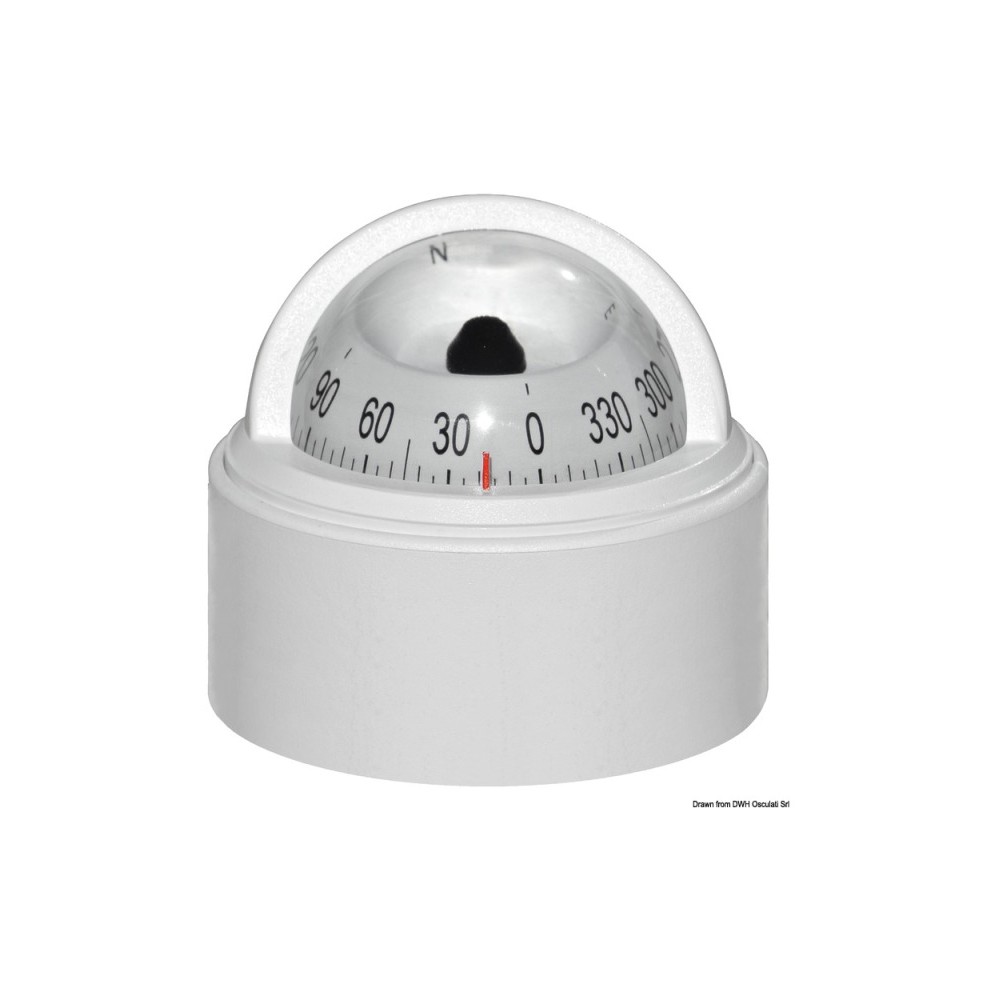 Compas blanc RIVIERA Stella 2"1/2 habitacle, rose blanc