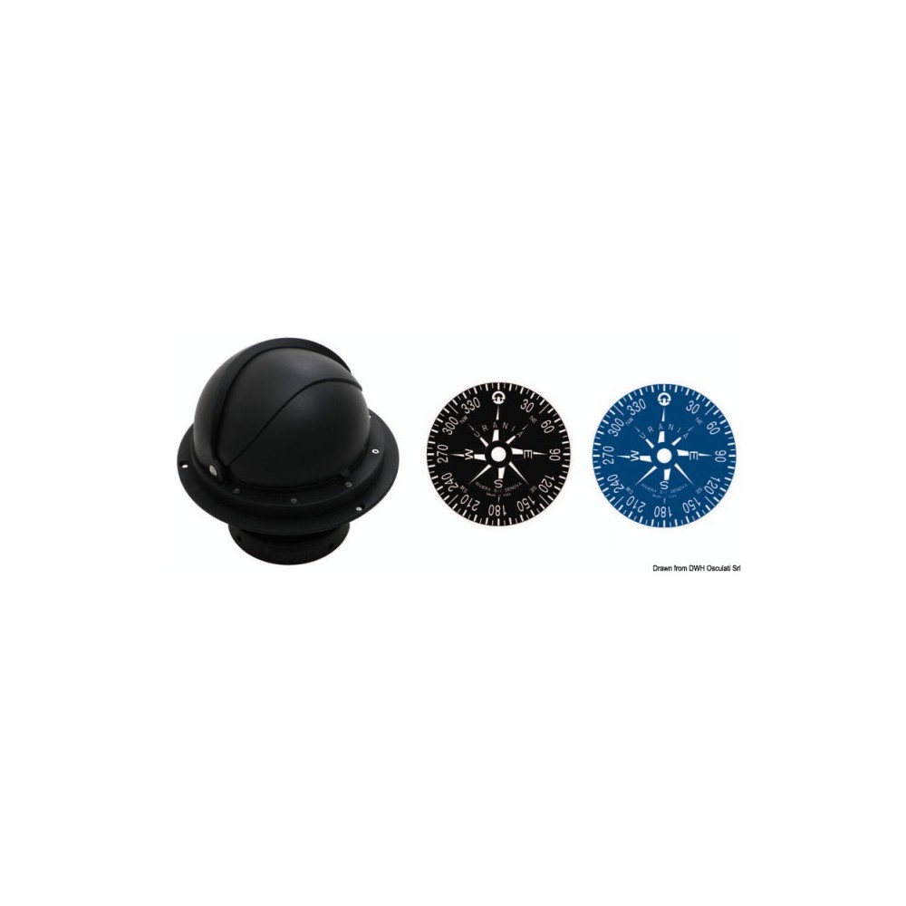 Compas 4" RIVIERA avec dôme rose noir/boîtier noir rose plate – Image 3