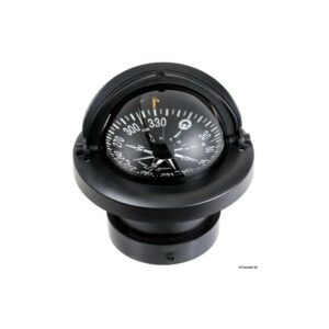 Compas 4" RIVIERA avec dôme rose noir/boîtier noir rose plate