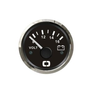 Voltmètre 8/16 V noir/polie
