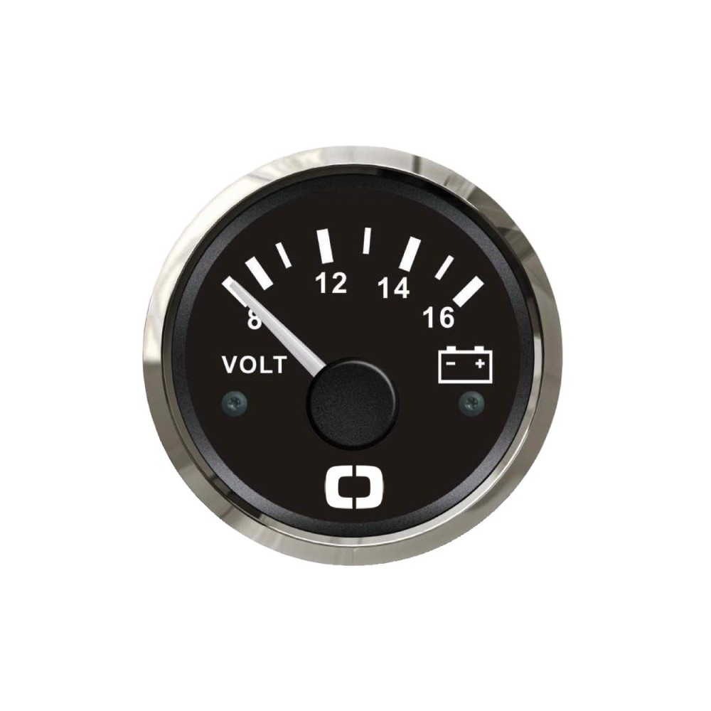 Voltmètre 8/16 V noir/polie