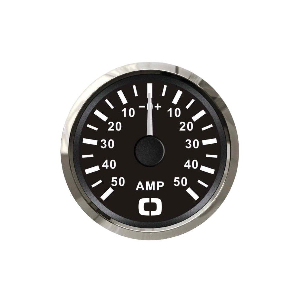 Ampèremètre avec shunt 50 A noir/polie
