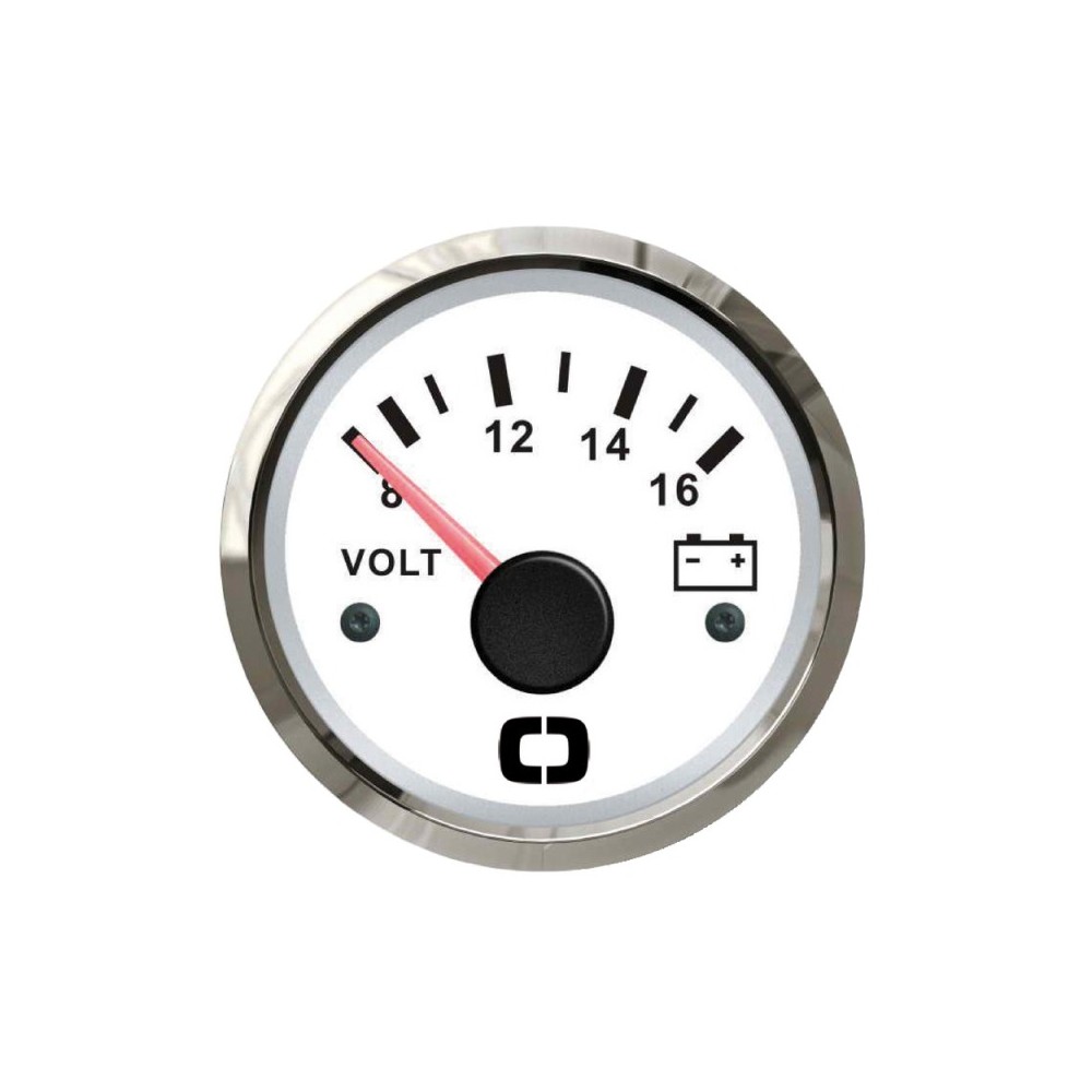 Voltmètre 8/16 V blanc/polie