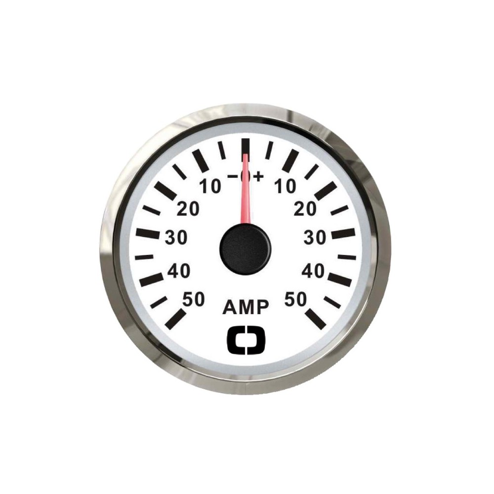 Ampèremètre avec shunt 50 A blanc/polie