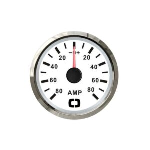 Ampèremètre avec shunt 80 A blanc/polie