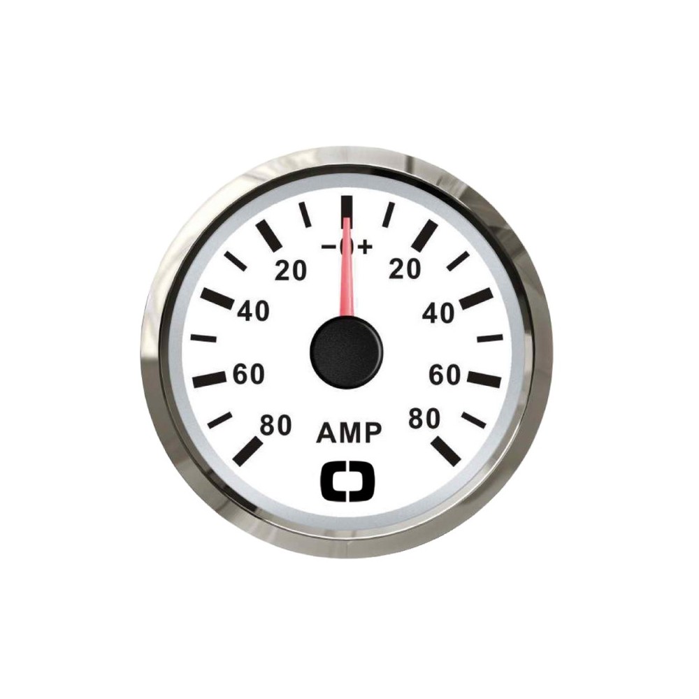 Ampèremètre avec shunt 80 A blanc/polie