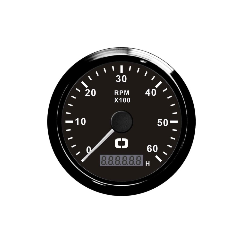 Compte-tours 0-6000 tpm noir/noir