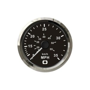 Indicateur de vitesse Pitot 0-35 MPH noir/polie