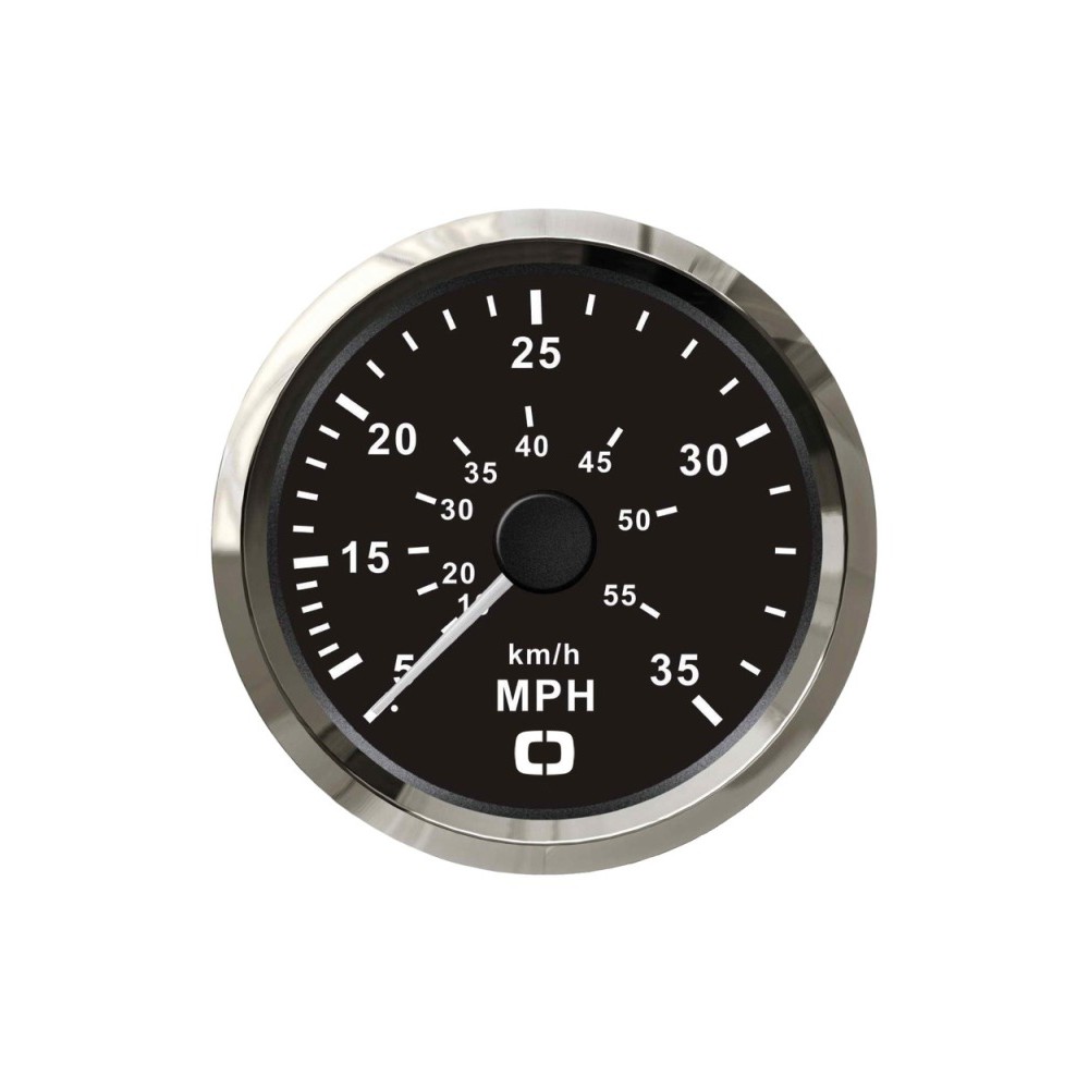 Indicateur de vitesse Pitot 0-35 MPH noir/polie