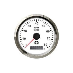 Compte-tours 0-8000 tpm blanc/polie