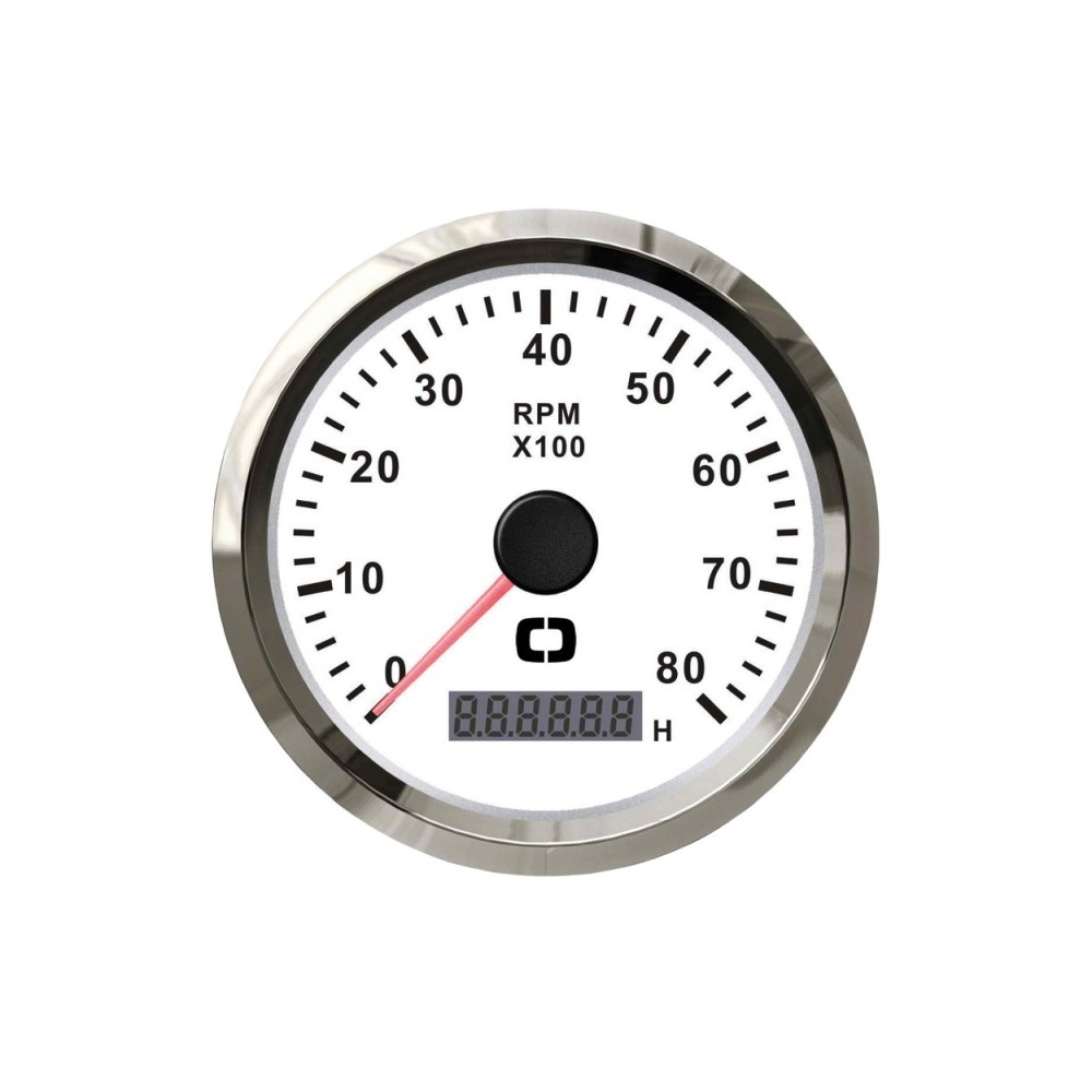 Compte-tours 0-8000 tpm blanc/polie