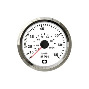 Indicateur de vitesse Pitot 0-65 MPH blanc/polie