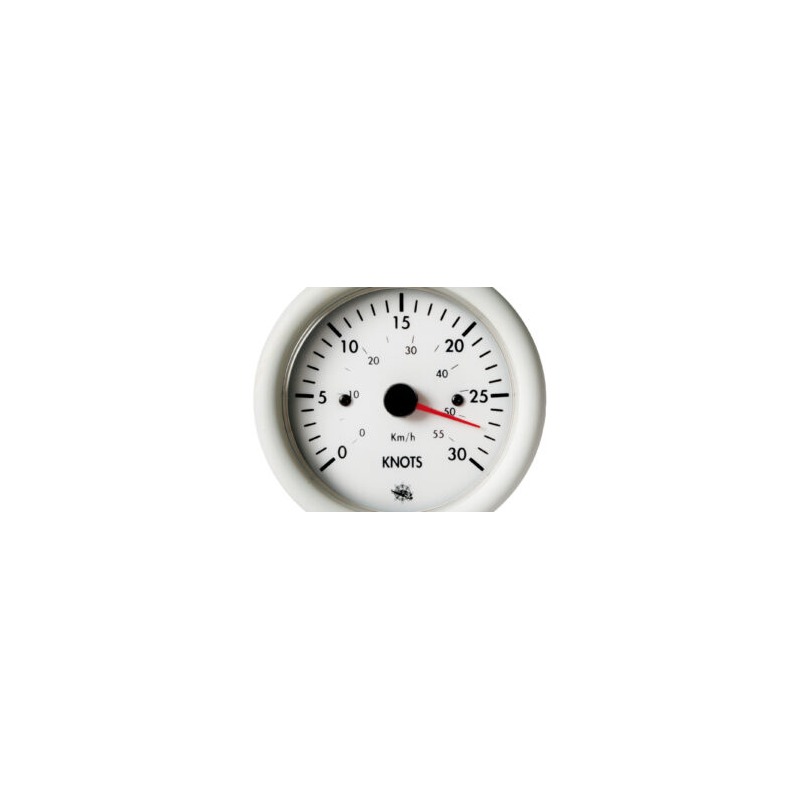 Speedomètre Guardian 0-30 nœuds blanc 12 V