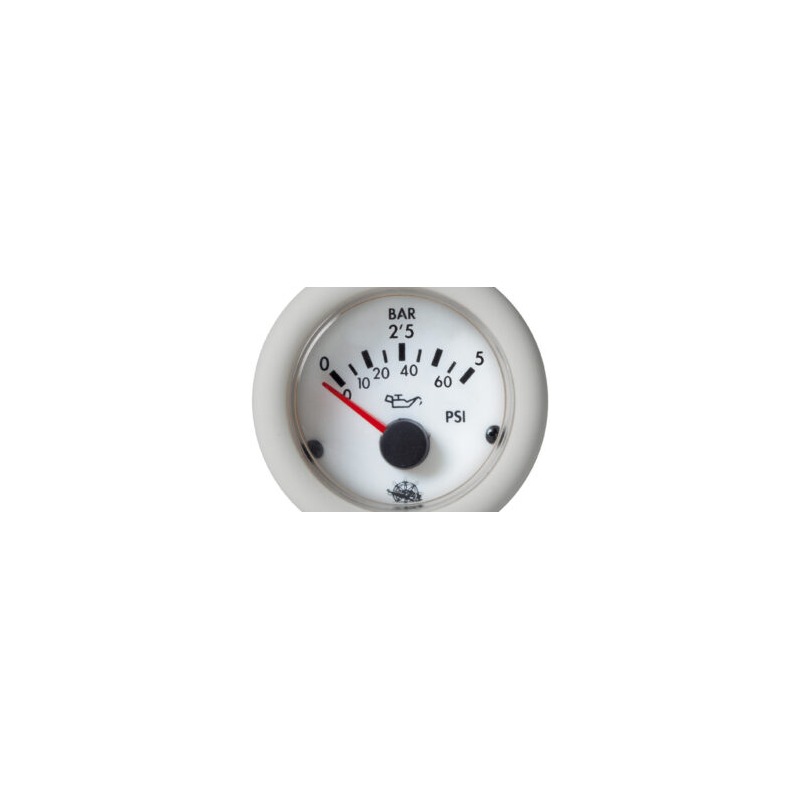 Pression huile indicat. Guardian 0-5 bar blanc 24V
