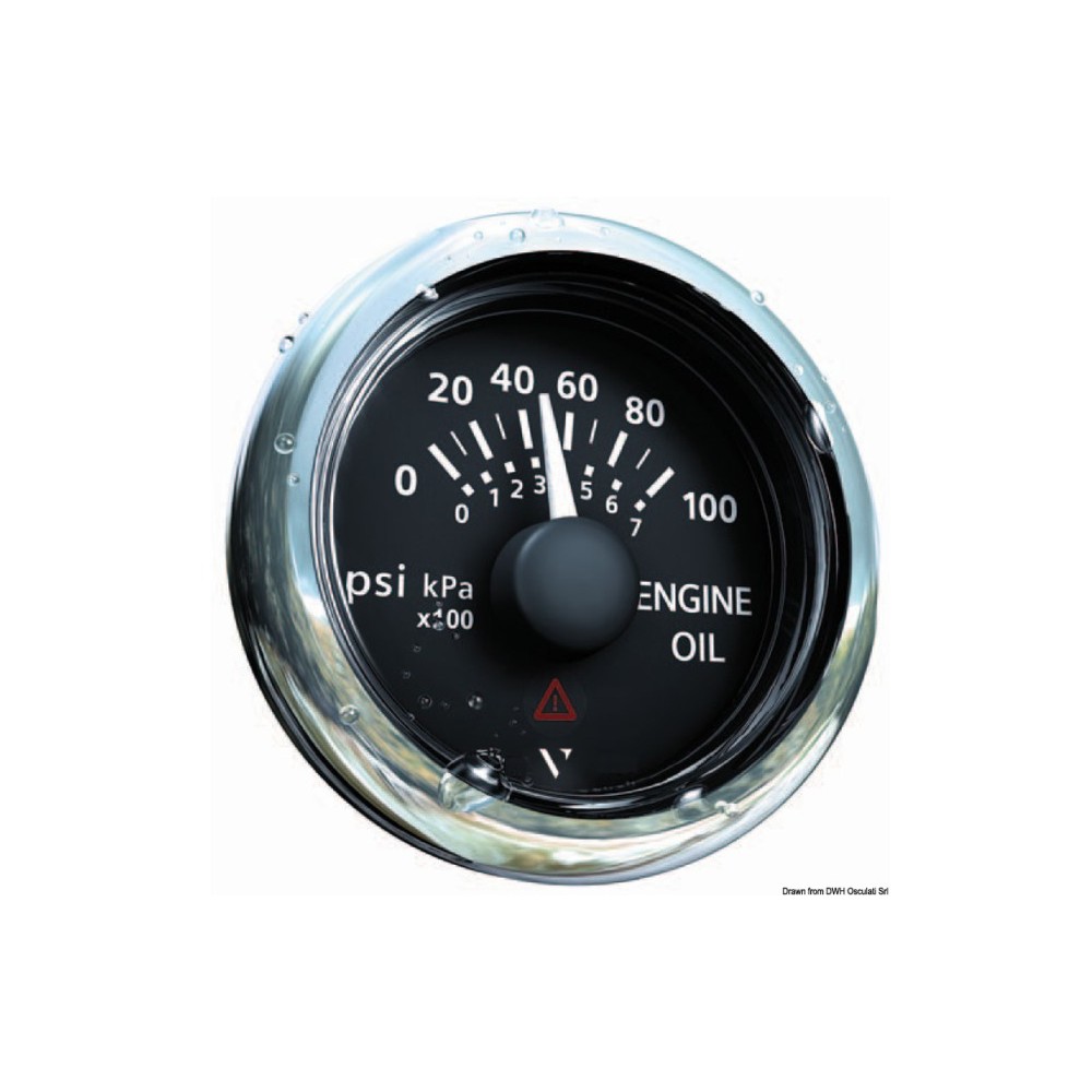 Indicateur pression huile noir 5 bar/80 psi
