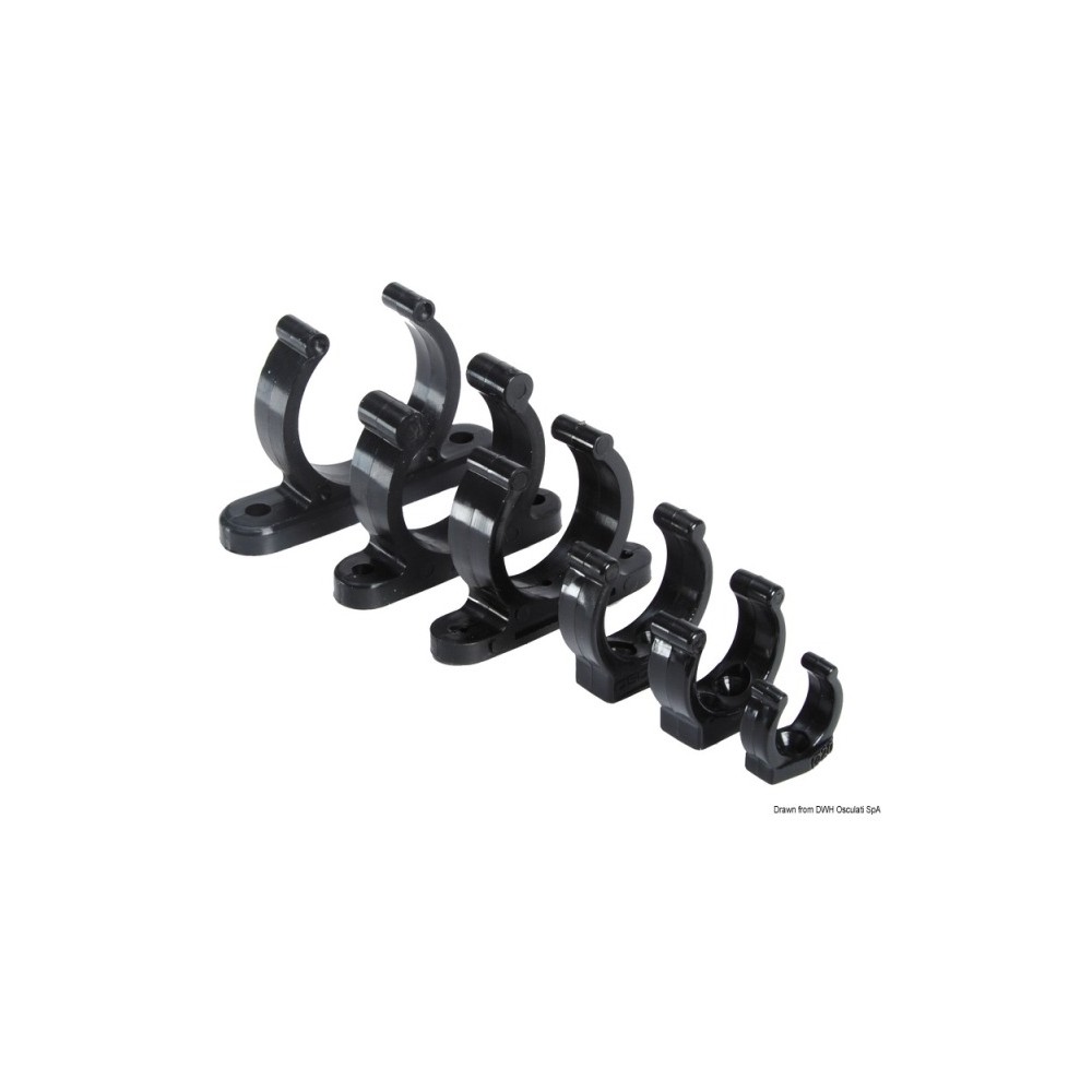 Clip plastique robuste noir 30 mm