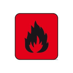 Autocollant danger incendie (planche de 10 logos) 25x27