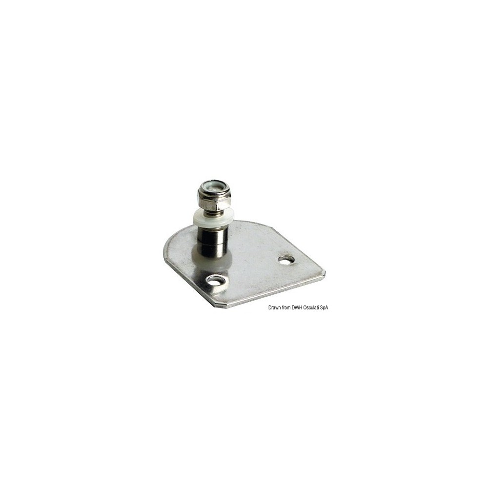 Plaque acier avec pivot fileté 8 mm