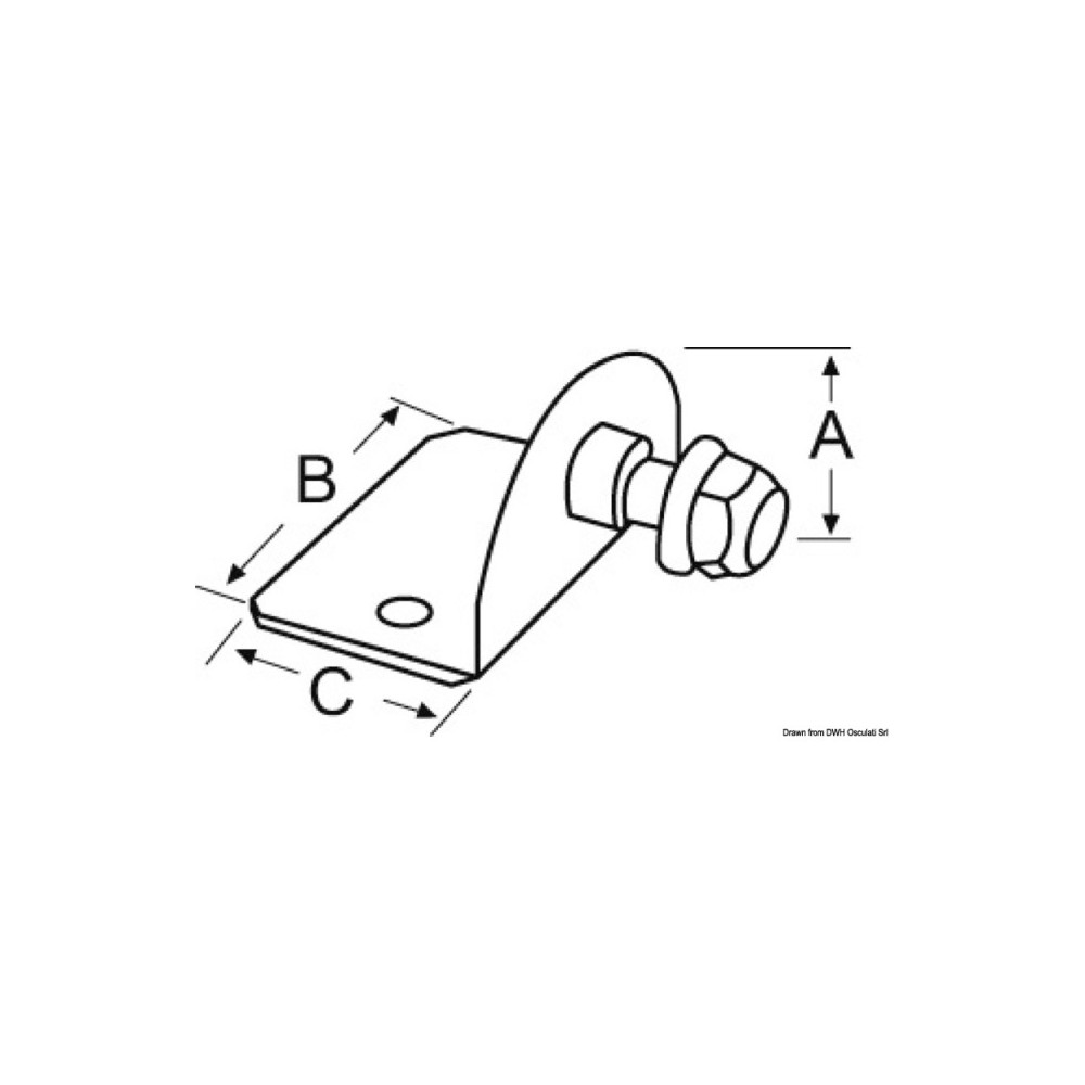 Plaque 90° Compact goupille fileté 8 mm externe – Image 2