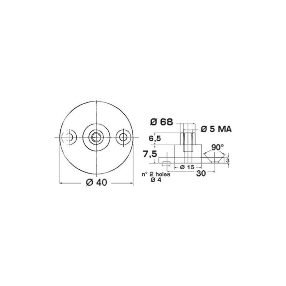 Base avec pivot Ø 8 mm – Image 2