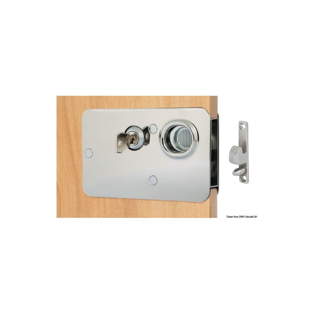 Serrure en laiton chromé 134 x 80 mm – Image 2