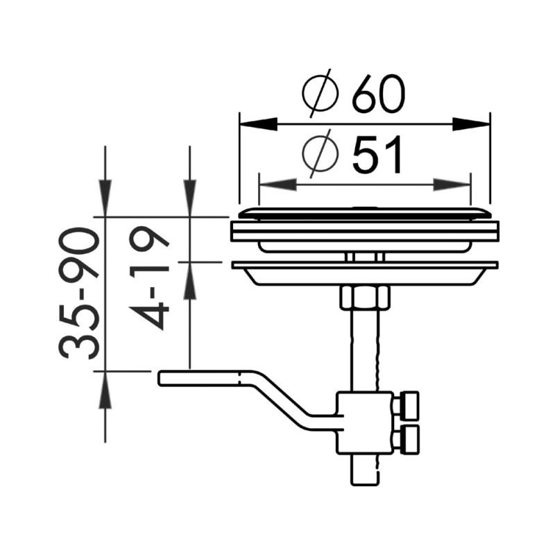 Lève-plancher inox sans serrure