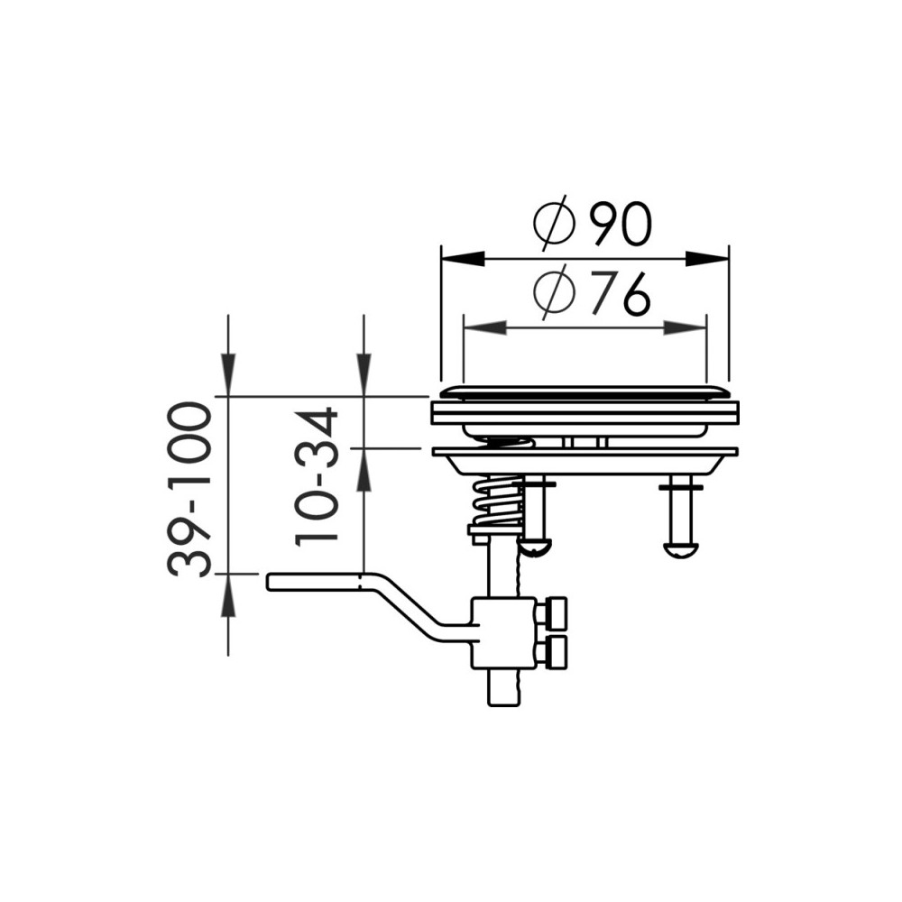 Lève-plancher AISI316 sans serrure Ø 90 mm – Image 2