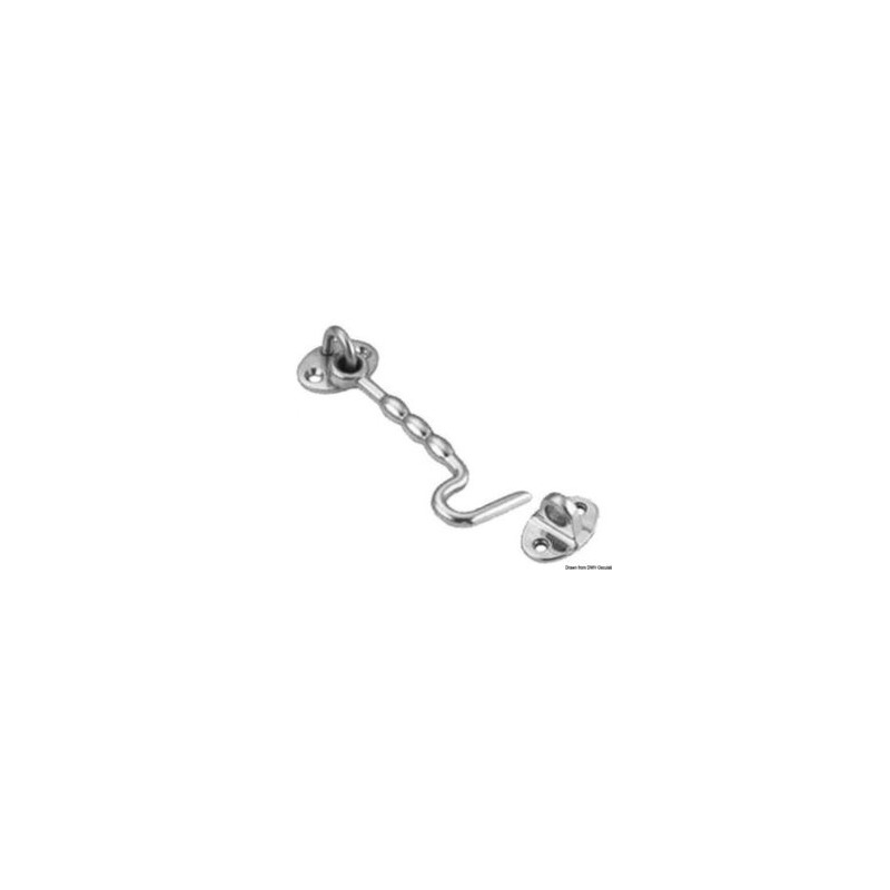 Crochet p. portes type USA AISI316 75 mm Inox AISI 316