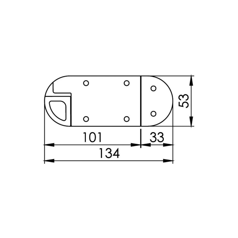 Bloque-porte ressort AISI316 poli 134x53x16h – Image 2