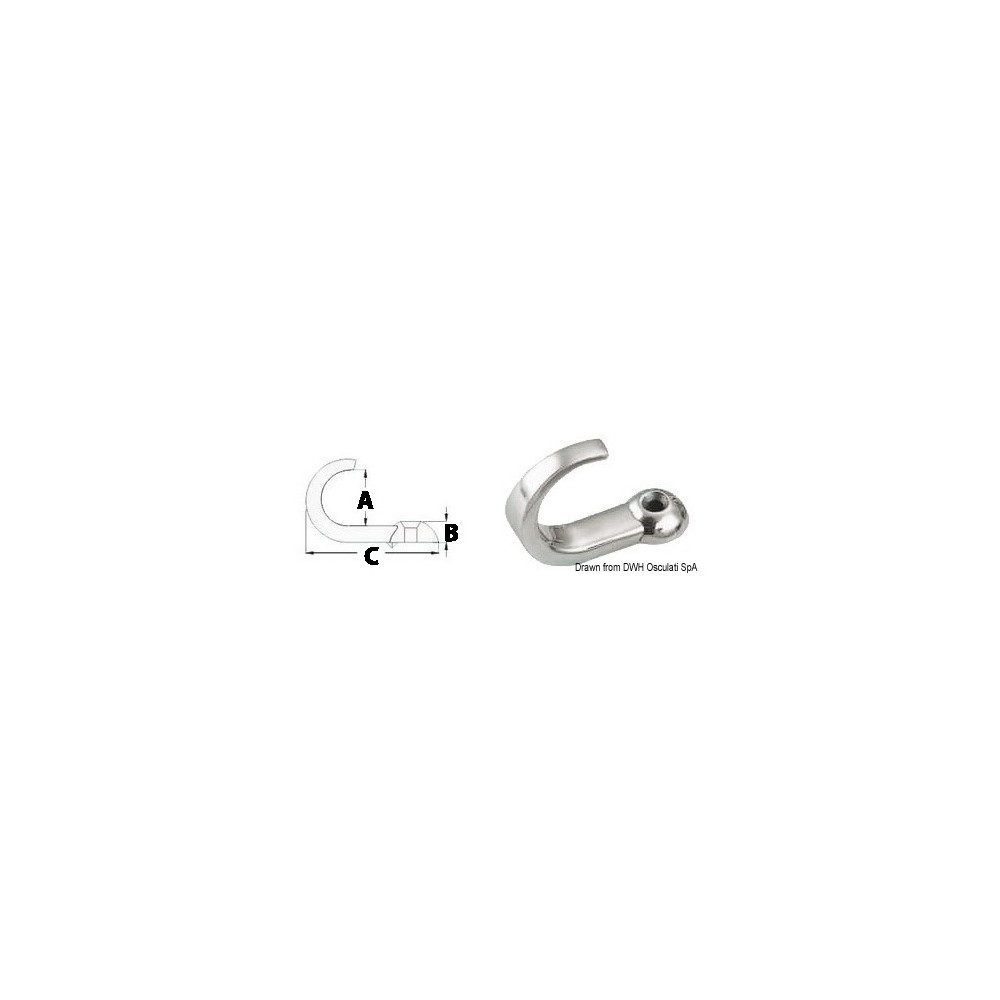 Crochet AISI316 15x5,7x35,8 mm