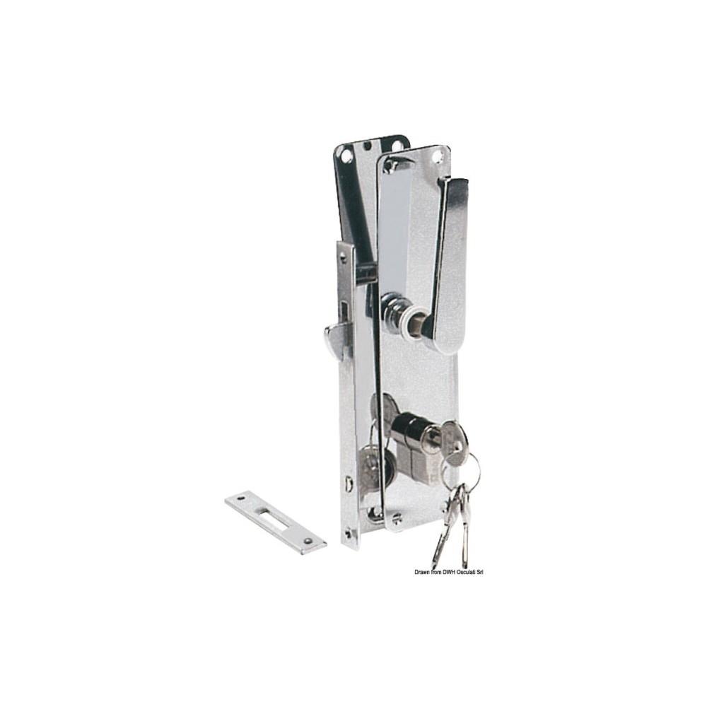 Serrure p.portes coulissantes laiton chromé Yale