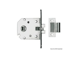 Serrure à encastrer simple laiton chromé 68x60x9mm