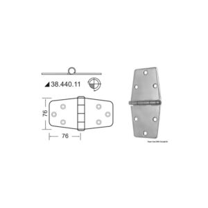 Charnière 2 mm nœud saillant 152x76 mm